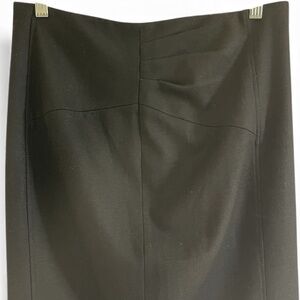 Diane Von Furstenberg DVF Black Pencil Front Soft Ruched Detail Size 10